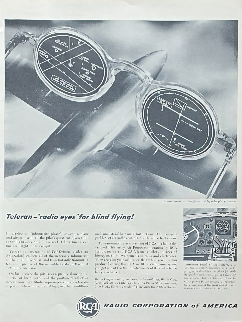 RCA Teleran Radio Eyes Wall Art Poster - Black & White